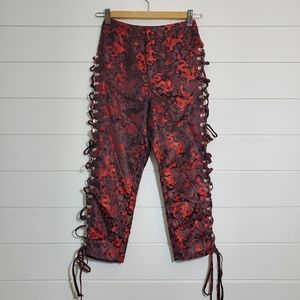 Poster‎ Girl Dragon Fire Pedal Pusher Red Pants. Size: XXS